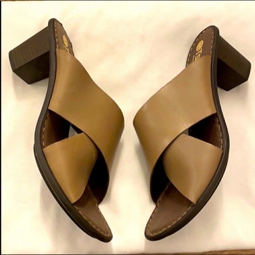 TSONGA DARK BEIGE CRISS CROSS FRONT LEATHE…